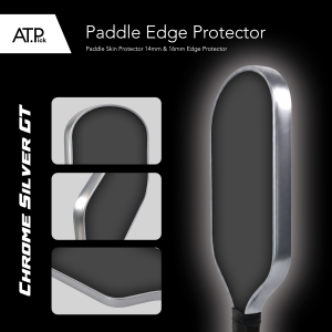 [NEW] AT.PICK Chrome Silver GT Pickleball Paddle Edge Protection Film / Racquet Side Tape /Full Length Paddle Protection