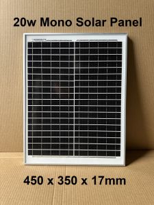 20w 18V Mono Solar Panel (450 x 350 x 17mm) With Junction Box Only