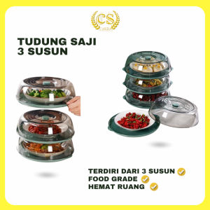 CS (Dapat 3set) Tudung Saji Makanan 3 Susun Serbaguna / Rak Untuk Menyimpan Makanan Food Pack Storage Plastik Akrilik