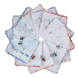 ORIGE HOUSE 12Pcs Vintage Style Womens Printed Handkerchiefs 28x28cm Sweat Absorbent Thin Sweat Towel Reusable Tooth Edge Square Hand Towel Kitchen Tools