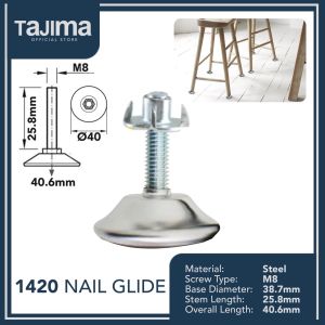 Adjustable Glide D26mm or D30mm or D40mm with T-Nut for Furniture Chair Table Leg Feet Protection (1 PC)