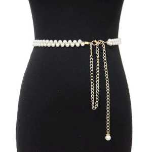 MYXStore-NEW - Gesper Rantai Mutiara Kepang Pearl sabuk wanita ikat pinggang korea belt mutiara kekinian myx