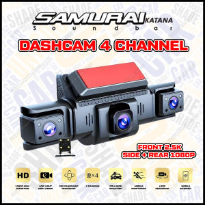 Samurai Katana Dashcam Built-in WiFi 24H Infrared Night Vision & Kereta DVR 4 Channels HD Front 2.5K 1080P Clear Dash Cam