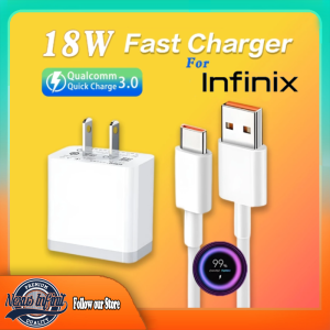 Infinix FlashPower 18W Charger – 18W 6A Adapter with Micro USB & Type-C