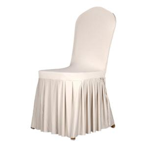 Wedding Chair Cover for Dining Room Universal Stretch Chair Cover with Skirt Removable Chair Slipcover for Kitchen Hotel