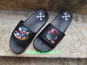 Sandal Selop Anak dan Dewasa Motif MARIO BROSS X CAPTAIN AMERICA - Sandal Flip Flop Free paperbag - Sandal Anak Laki - laki dan Perempuan - Kekinian -REZKA SHOP 88