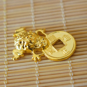 Golden Gold Toadstool Bite Money Ornament