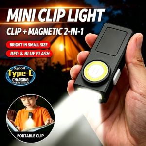 DOOUR Gắn từ tính Đèn kẹp COB Clip tích hợp Nhựa Đèn kẹp sạc lại được  Chống mưa Đèn kẹp từ tính Đèn chiếu sáng cắm trại