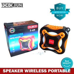 Speaker Bluetooth Mini Wireless Portable Fleco F419 Baterai Isi Ulang Suara Bagus