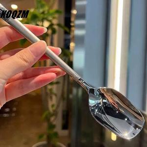KOQZM Long Handle Square Head Spoon Lantern Stainless Steel Watermelon Spoon Thickened Household Kitchen Supplies