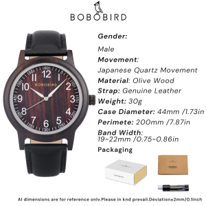 BOBOBIRD Couple Wooden Watch Set Classic Style Eco-Friendly Wooden Timepiece for Men Women Business Casual Wear Gift for Couples