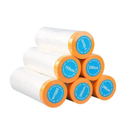 Masking Dust Cover Film 1 Roll - Clear Drop Sheet for Furniture Protection Perfect for Wall Painting