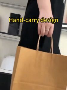 50/100pcs Birthday Gift Bags Kraft Paper Bag with twist Handle Hand bag Gift wholesale Kraft Paper Bag Plain Rope Handle Hand bag Gift Bag Paperbag per pcs Christmas/Party