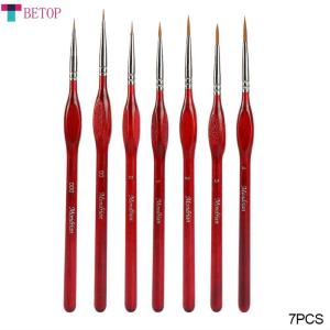 Teabelle 7pcs/set Professional Sable Hair Paint Brush Set Gouache Oil Painting Brush Miniature Art Brushes Art Supplies Very fine hand-painted sketch brush students use fine art stroke fine brush