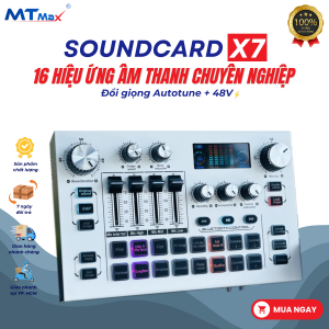 [GIÁ SỐC - ƯU ĐÃI CỰC LỚN 2025] Soundcard X7 Mới Nhất 2024 - Hỗ Trợ Micro 48V Tích Hợp Hiệu Ứng Auto Tune Điều Chỉnh Giọng Hát Nhiều Hiệu Ứng Âm Thanh Cao Cấp