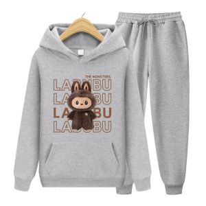 Labubu Zimomo The Monster Sweater Setelan Hoodie Anak Viral Usia 4-13 Tahun Gratis Gantungan kunci