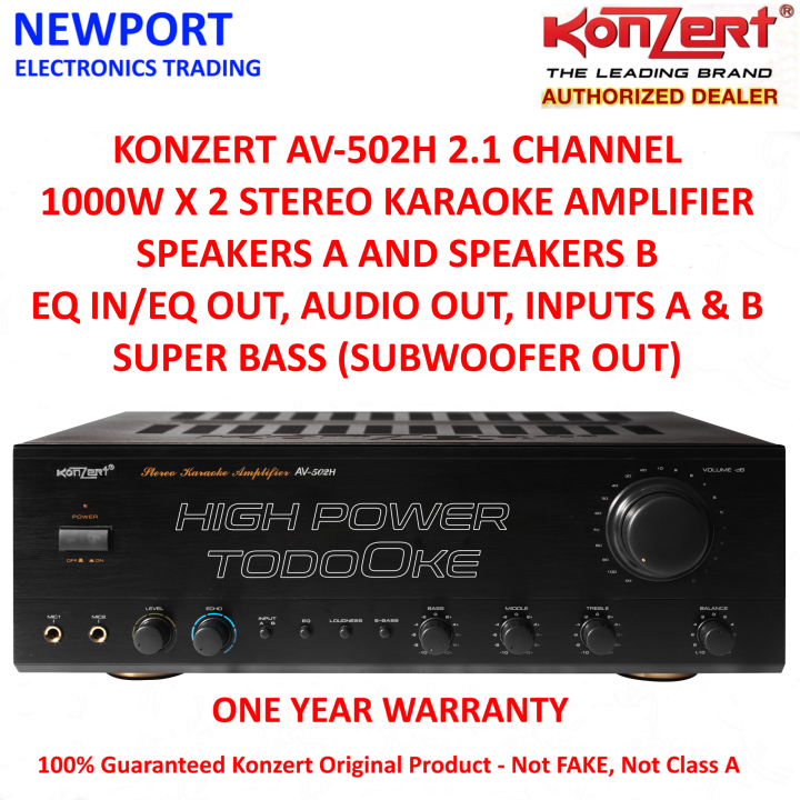 Konzert AV-502H Channel 1000w x Stereo Karaoke Amplifier Lazada PH