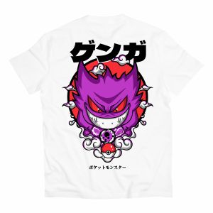 Kaos Pokemon Gengar 001 Baju Anime katun 24s Jepang T-Shirt Anime Manga Premium