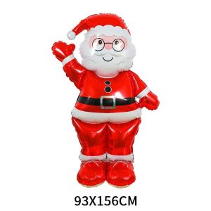 60 inch standing and waving Santa Claus balloons Christmas shopping mall decor 2025 Year Party