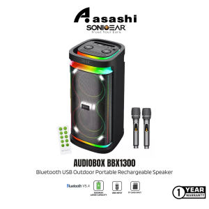 SonicGear Audiobox BBX1300 Bluetooth USB Outdoor Portable Rechargeable Speaker with 2 Wireless Mic