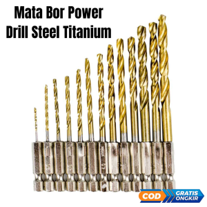 Taffware Mata Bor Power Drill Steel Titanium Hex Shank 13 PCS - SV-VDB13 gold