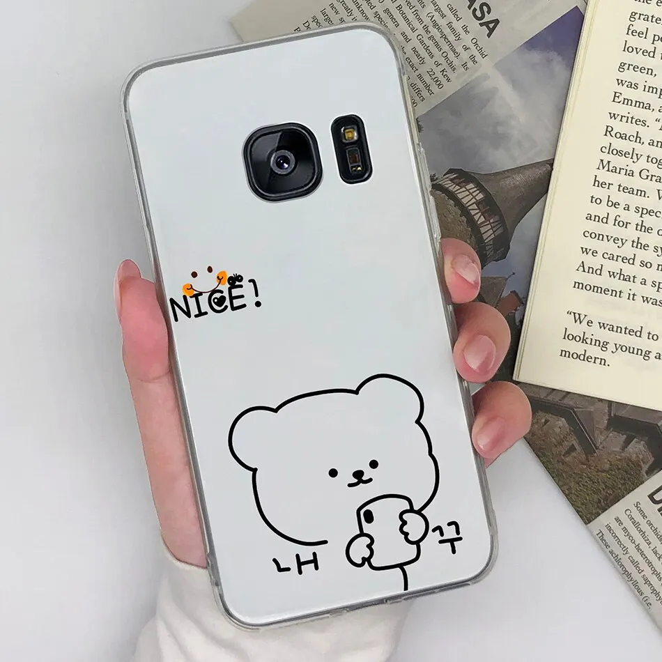 Case For Samsung Galaxy S7 edge S7edge Fashion Matte Cute bear Cat