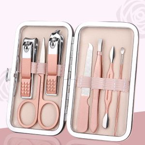 HOMEKARE 7/10/12Pcs Nail Clippers Set Manicure Cutters Tools Household Stainless Steel Ear Spoon Nail Clippers Pedicure Nail Scissors Tool