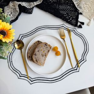 PRIMEPICKGLOBAL Embroidered Fabric Placemat Napkins Vintage Imitation Cotton Linen Decorative Table Mat Fashion French Lace Table Place Mat