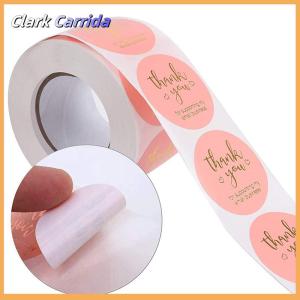 [Clark Carrida] 500Pcs Cảm ơn bạn Vòng Sticker sổ lưu niệm thư thủ công dán con dấu Nhãn dán quà tặng đám cưới hoa trang trí