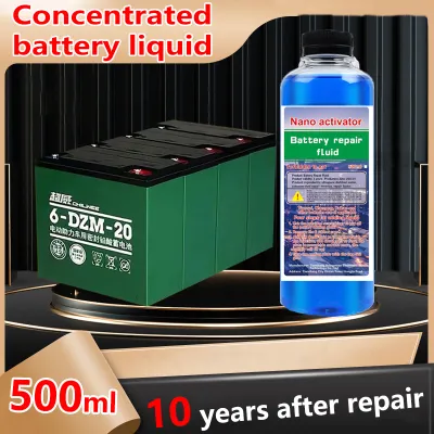 3 detik untuk diperbaiki 500ML Cairan Perbaikan Baterai/Cairan Baterai Solusi Air/Cairan Perbaikan Aki Kering Motor/Cairan Perbaikan Aki Kering Mobil Cocok untuk aki mobil dan aki motor solusi perbaikan baterai cairan baterai Tidak perlu mengganti baterai