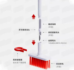 H.S. แปรงทำความสะอาดคีย์บอร์ด มัลติฟังก์ชั่น มาพร้อมกับที่ทำความสะอาดหูฟัง 5 in 1 keyboard cleaning