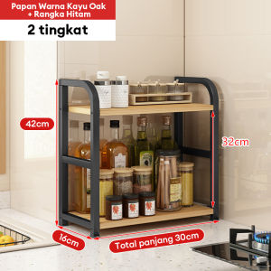 Rak dapur Rak bumbu Rak penyimpanan bumbu meja rumah tangga Rak penyimpanan minyak garam saus dan cuka multifungsi