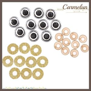 [Carmelun] 10Sets 16MM Stuffed Toys Glitter Safety Eyes Nonwovens Washer Clear Doll Eyes