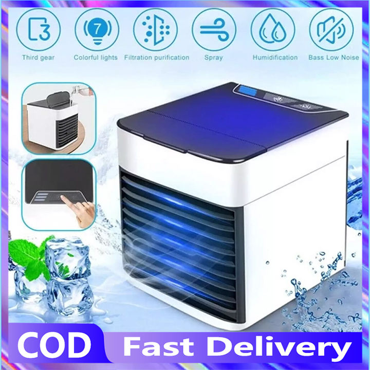 2024 NEW Mini Air Conditioner fan Portable air cooler Original Japan Arctic Air Ultra Power Cooling Mini Fan AC Cooler Portable Air Cooler Desktop Aircondioner with 7 Color Led Night Light Evaporative Aircooler Portable Aircon for Small Room
