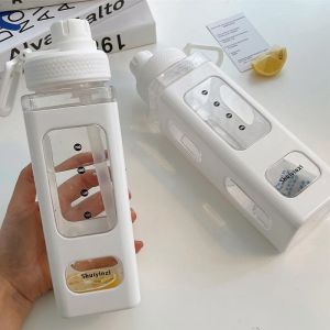 Bình Nước Thể Thao Bằng Nhựa Dung Tích Lớn 700 / 900ml Có Ống Hút Tiện Dụng Phiên bản Hàn Quốc cốc nước cầm tay bằng nhựa sáng tạo