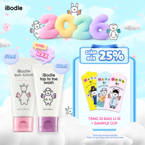 Combo iBodle Sun Lotion (50ml) &Top to Toe Wash (40ml) Chống Nắng Bảo Vệ Da & Tắm Gội Dịu Nhẹ