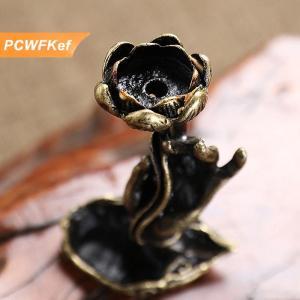 【PCWFKef】 Đồng tinh khiết backflow hương Phật Tay sen Brass hương khung hương trầm Zen trà buổi lễ bàn trà Bàn đồ nội thất
