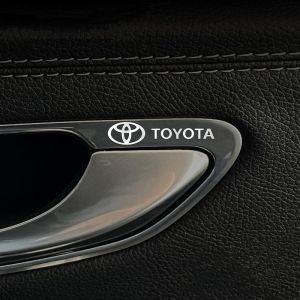 Toyota Metal Silver Logo Audio Door Handle Steering Dashboard Gear Console Waterproof Sticker for Camry Vios Hilux Vellfire Alphard Yaris Rush Corolla Altis Prius