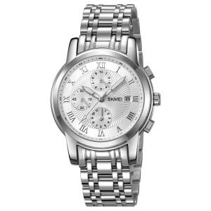SKMEI 2306 Jam Tangan Pria Analog Chronograph Tali Stainless Steel