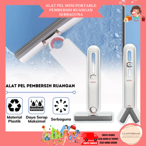 CLAIYDREAM Alat Pel Mini / Portable Mop / Kain Pel Spons Busa Pembersih Ruangan Penyerap Air Untuk Meja Kaca Jendela Toilet Cermin Dapur