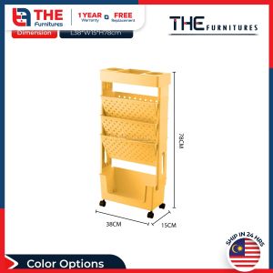 THE Multi-functional Movable Shelving Side Rack Learning Storage Rack Book Stationery Storage Rack