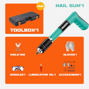 Makita Genuine Nail Gunner Heavy Duty Original Concrete Steel Nail Gun Set with Free Nails Hand Tool Box