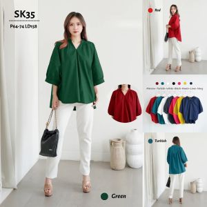 Blouse Nayla Office Chic – Atasan Wanita Kerja Kekinian | Adem Elegan Muat XXL