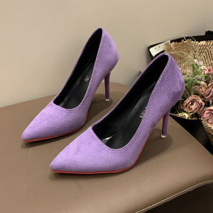 [Free Shipping] Red-Soled High-Heeled WomenS Pointed-Toe Suede Fashion Shoes Size 43 2026 Autumn Collection Elegant Stiletto Heels