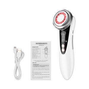 Suolaer 4 In 1 Mesotherapy Facial Lift Devices Spa Vibrating Face Massager LED Skin Rejuvenation Clean EMS Microcurrent Skin Tightening