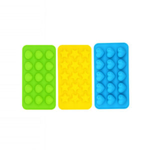 Silicone Candy Molds 15 Cavity Food Silicone Candy Molds Cake Decorating Tools Hearts Stars Shells Shape 3D Chocolate Mold ( 3 pack)