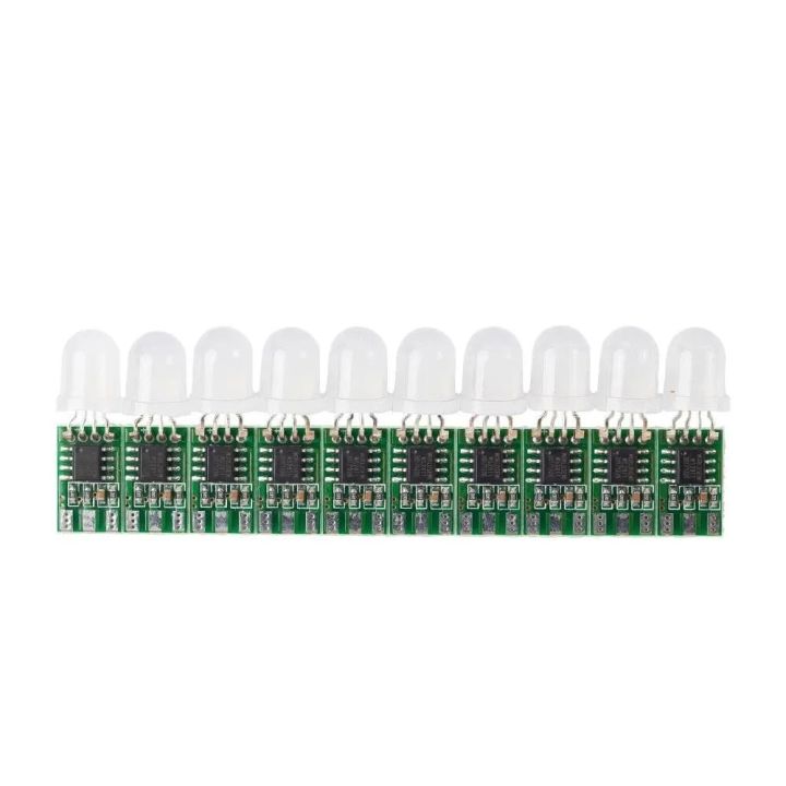 DC5V DC12V WS2811 Addressable Pixel PCBA with 8mm Round Hat RGB LED ...