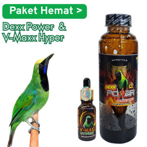 Paket Hemat Cucak Ijo Dexx Power Cucak Ijo & Vit V-Maxx Hyper Pakan Dan Vitamin Burung Penggacor