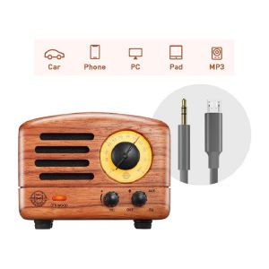MUZEN OTR Handmade Wooden Retro FM Radio Mini Bluetooth Speaker Creative Present MW-2I Audio Portable Wireless and Bluetooth Speakers