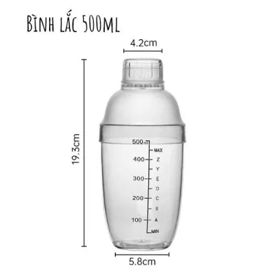 Bình lắc shaker nhựa dày 350ml 550ml 750ml
